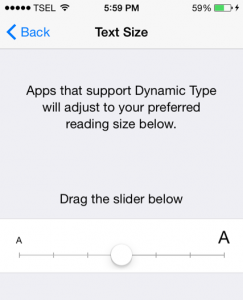 cómo cambiar el tamaño de fuente en iOS 8 iPhone o iPad