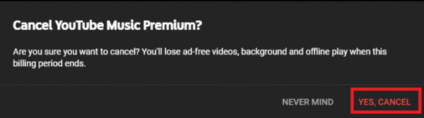 Cómo finalizar la suscripción a YouTube Music Premium 5