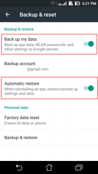 Cómo hacer una copia de seguridad de Android 3