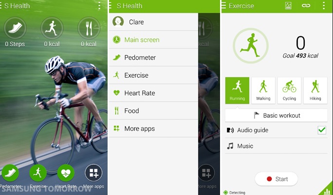 Aplicación S Health en Samsung Galaxy S5